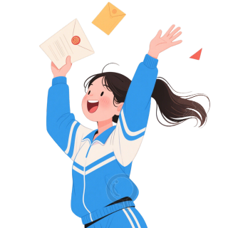 清新校园少女插画素材