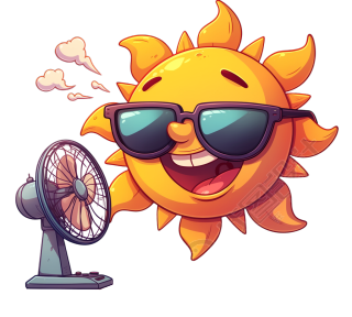 高温天气卡通太阳插图