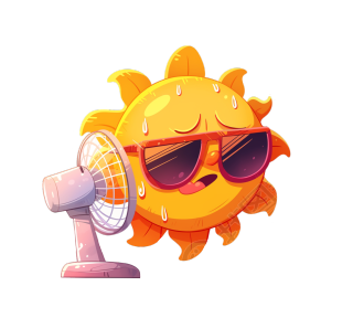 高温天气卡通太阳插画
