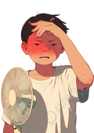 高温天气人物插图