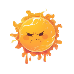 高温天气卡通太阳元素