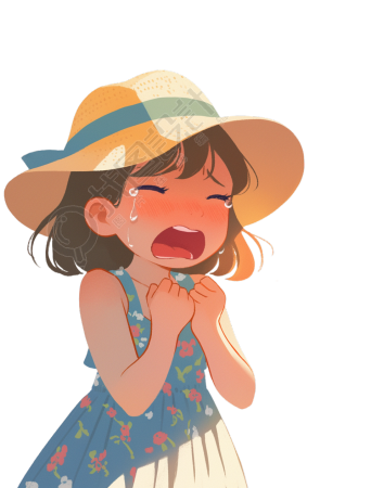 高温天气夏日女孩素材