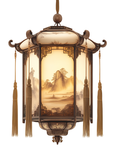 古典吊灯透明背景插画