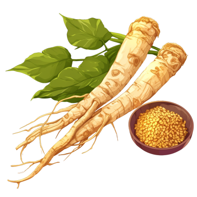 中草药人参矢量插图