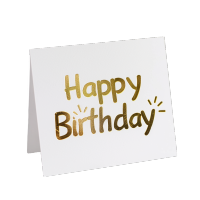 纯白色精美生日祝福贺卡