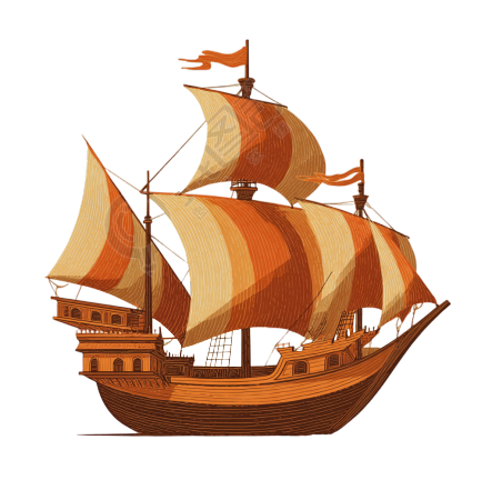 古代帆船航海插图