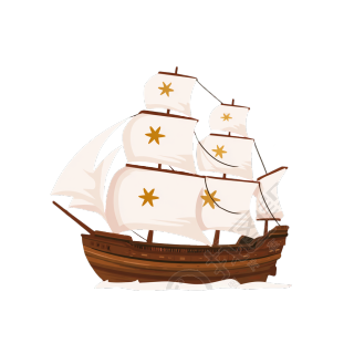 木船帆船插画