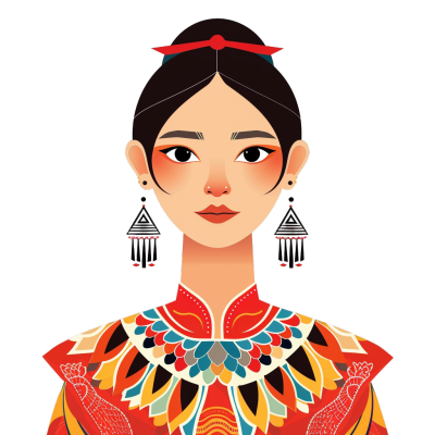 壮族服饰创意插图