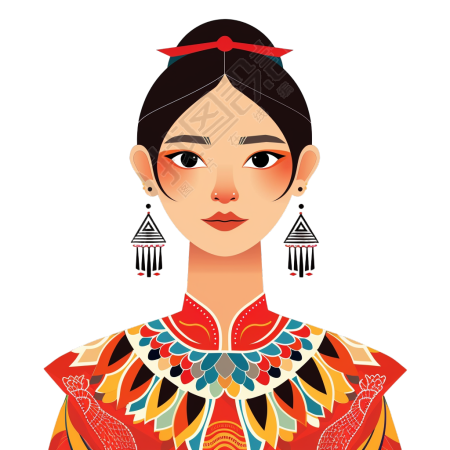 壮族服饰创意插图