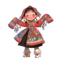 壮族儿童服饰PNG插图