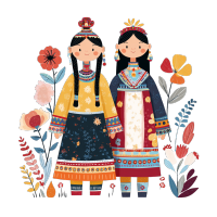 蒙古族服饰人物插图