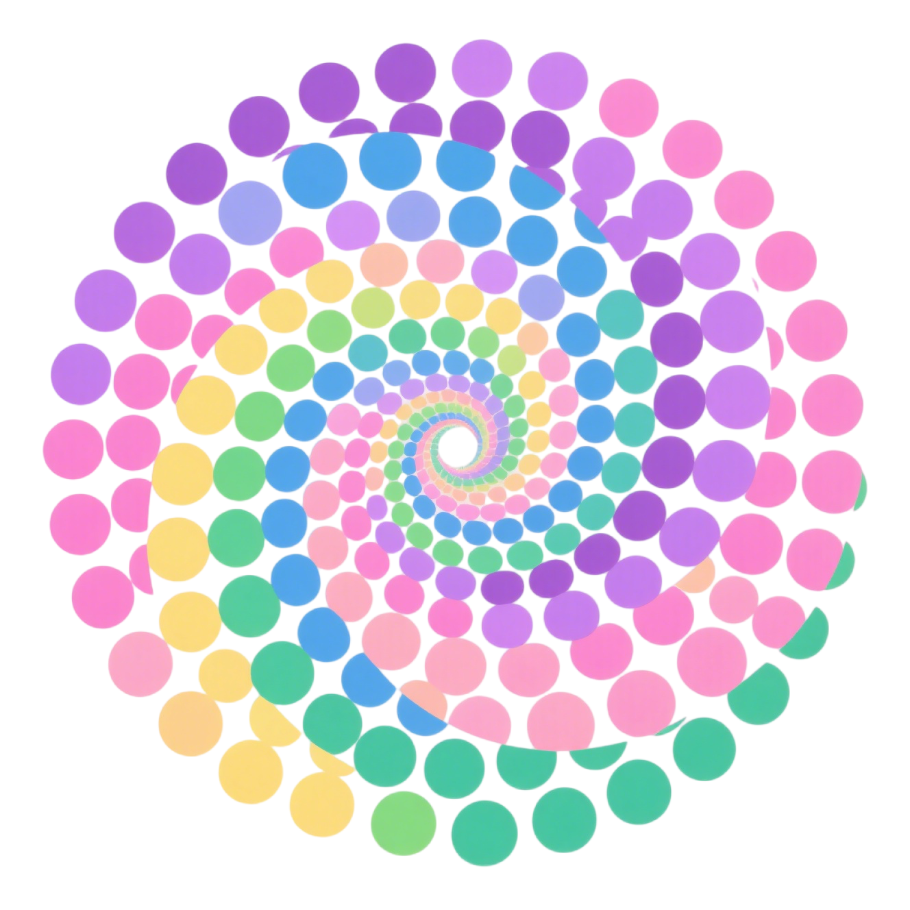 缤纷螺旋波点背景插画