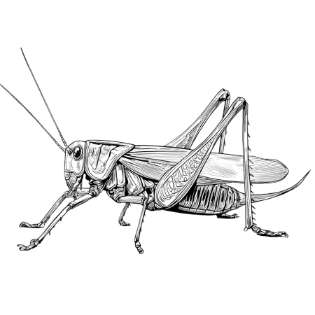 蟋蟀素描昆虫元素