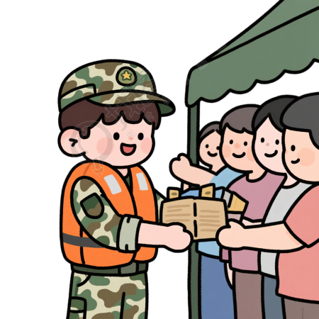 抗洪军人元素