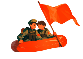 抗洪气垫船插画