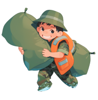 军人扛沙袋插图