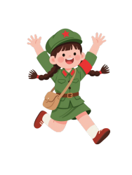 红军女孩插画素材