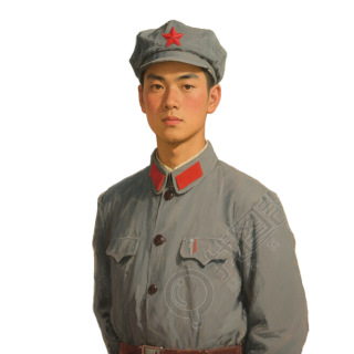 红军战士油画图
