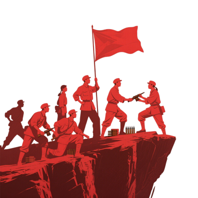 红军剪影党政PNG素材