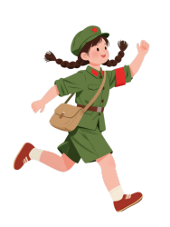 红军女孩插画设计