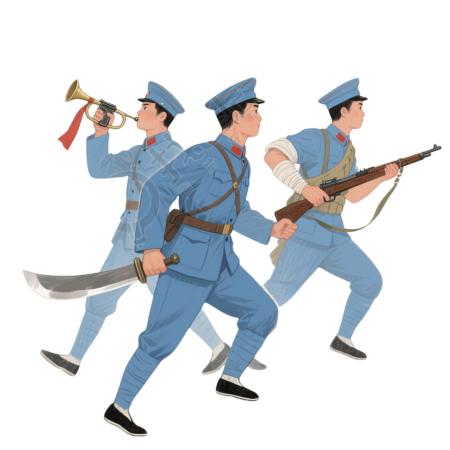 红军战士卡通PNG素材