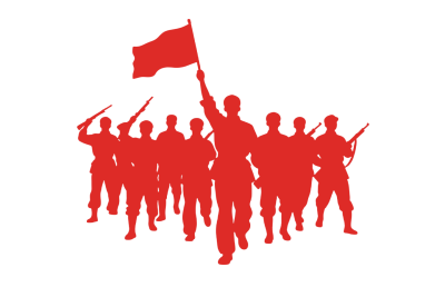 红军剪影党政PNG元素