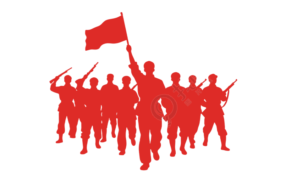 红军剪影党政PNG元素