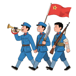 红军战士卡通手绘图片