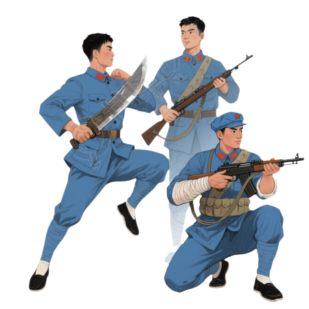 红军战士卡通插图