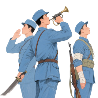 手绘红军战士PNG素材