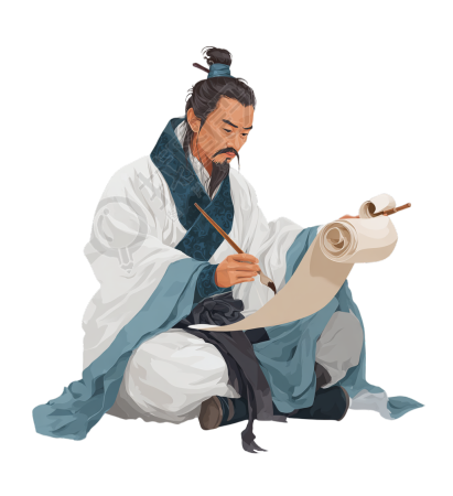 古代中医查阅书卷插图