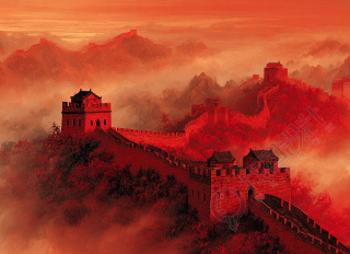 中国山水画长城插图