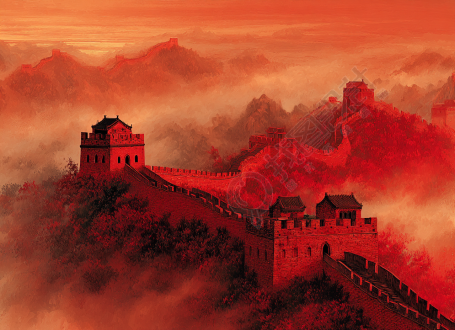 中国山水画长城插图