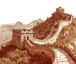 长城插画设计