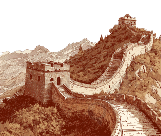 长城山水画插图