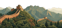 中国长城插画素材