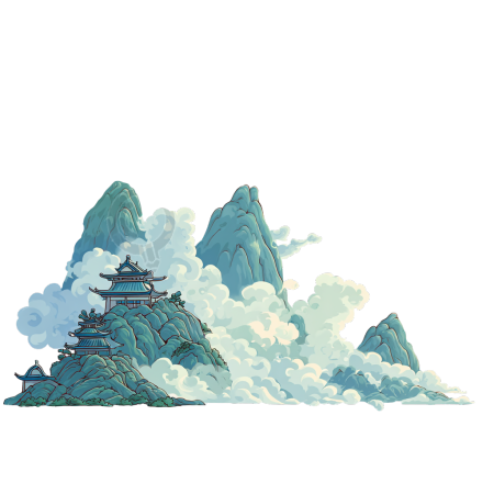 高山卡通创意插图