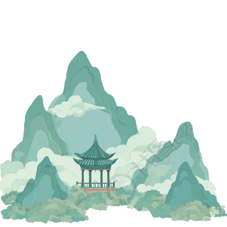 川西峨眉山插画设计