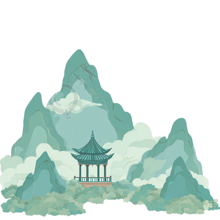 高山卡通创意元素