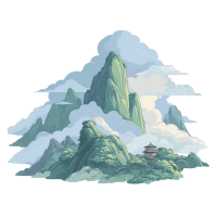 四川峨眉山插画设计