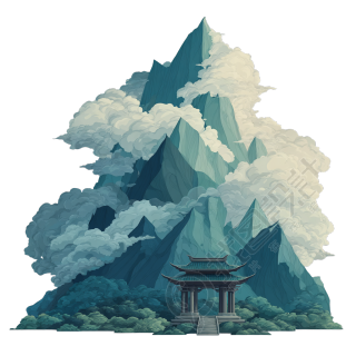 中国古风山水插画