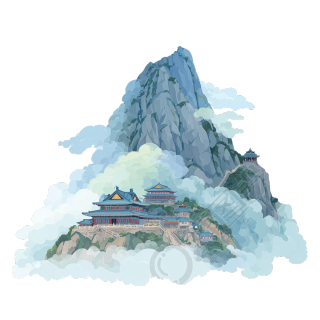 中国古代山脉插画