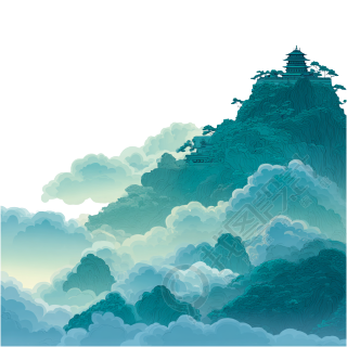 四川峨眉山插画设计
