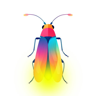 萤火虫矢量插图