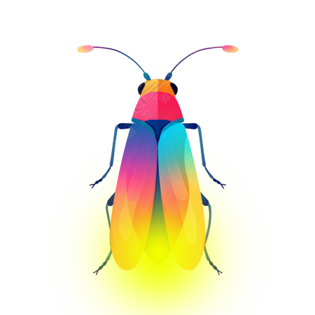 萤火虫矢量插图