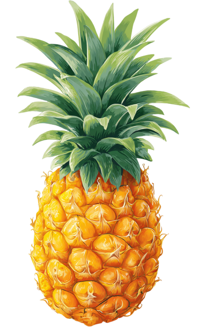 凤梨贴纸矢量插画
