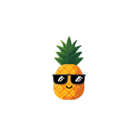 可爱太阳眼镜菠萝PNG