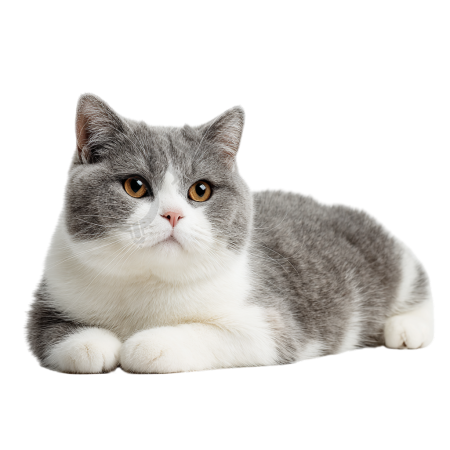 灰色猫透明背景元素