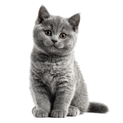 灰色英短猫PNG插图