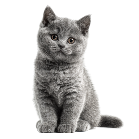 灰色英短猫PNG插图